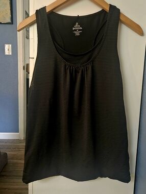 Prana Black Layeted  Breathable Scoop Neck Tank Top